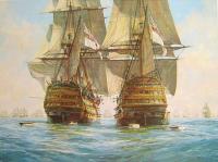 Hunt, Geoff - Victory races Temeraire for the enemy line, Trafalgar, 21st October 1805